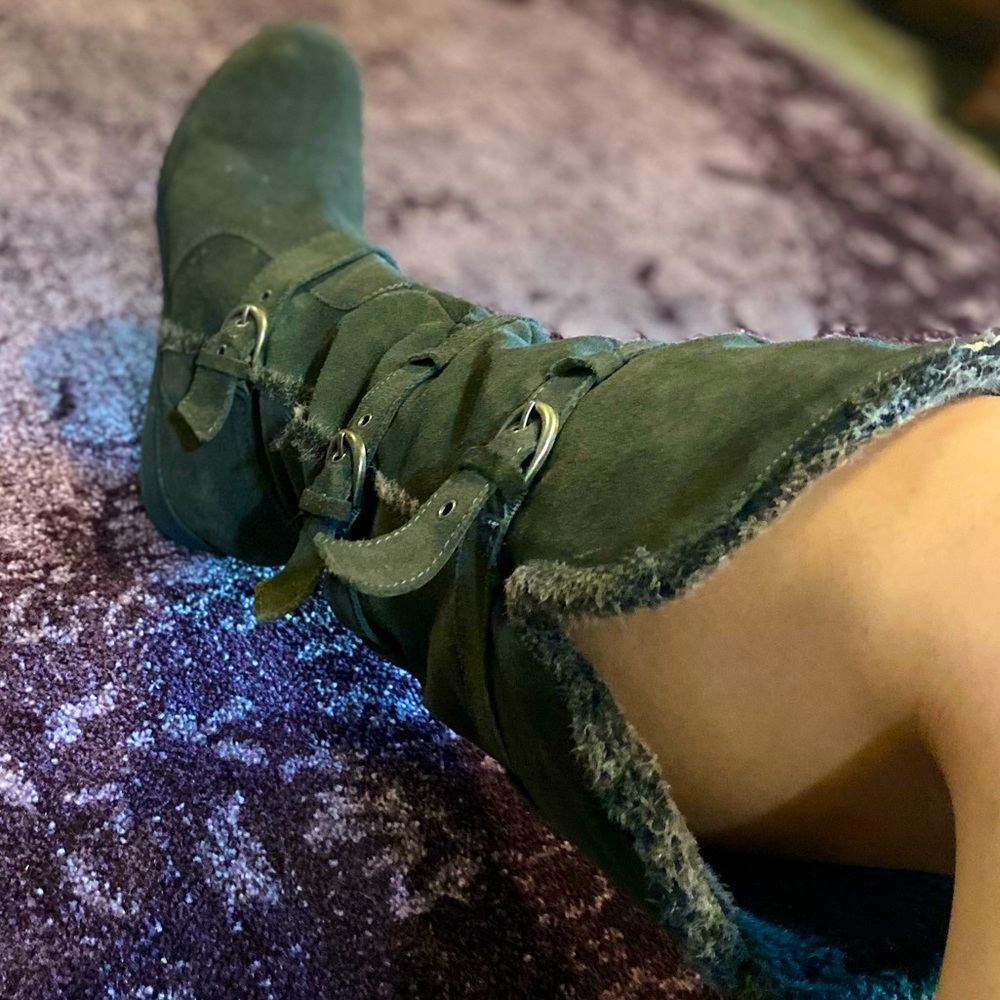 ZiGi SOHO Buckle fur knee high boots Grey